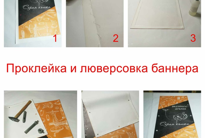 Проклейка и люверсовка баннера